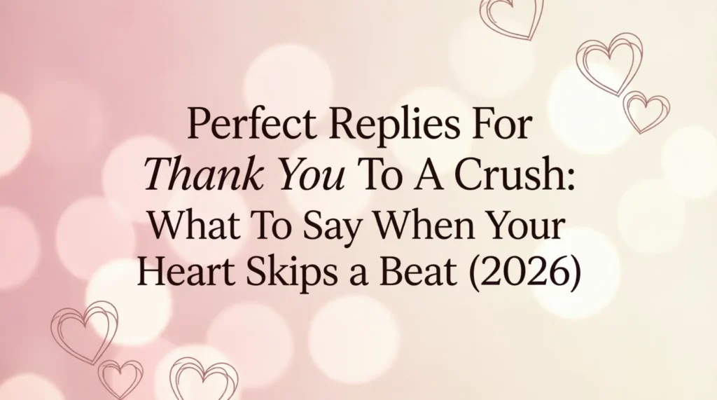 Perfect Replies For Thank You To A Crush: What To Say When Your Heart Skips a Beat (2026)