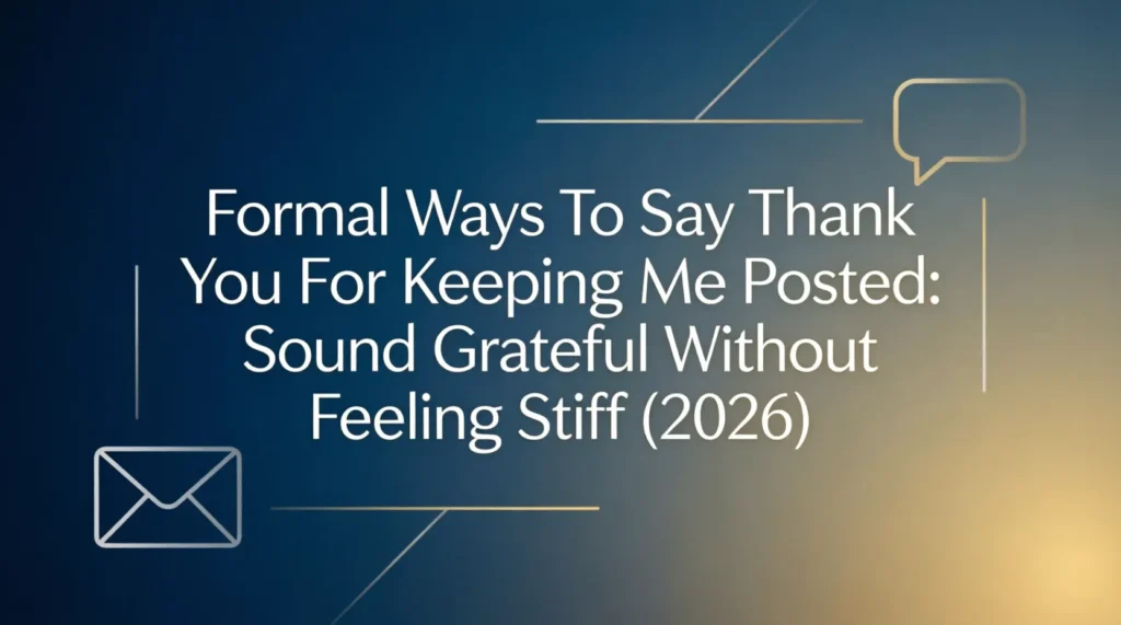 formal ways to say thank you for keeping me posted