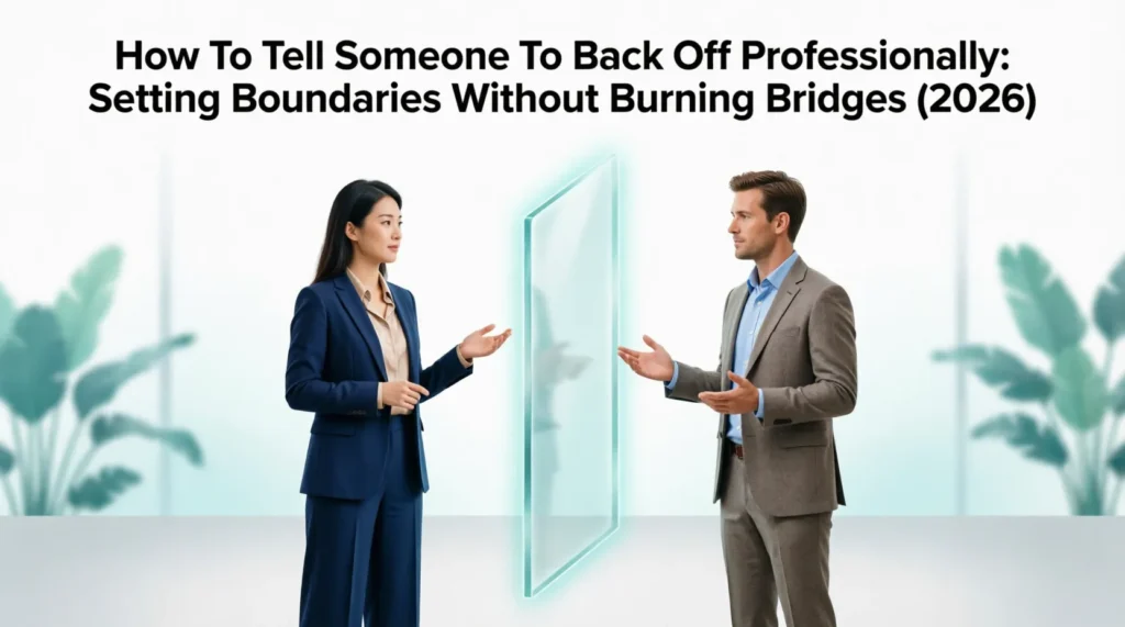 how to tell someone to back off professionally