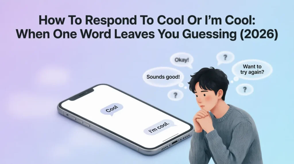 how to respond to cool or im cool