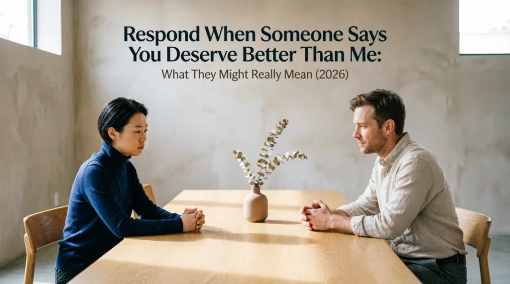respond when someone says you deserve better than me