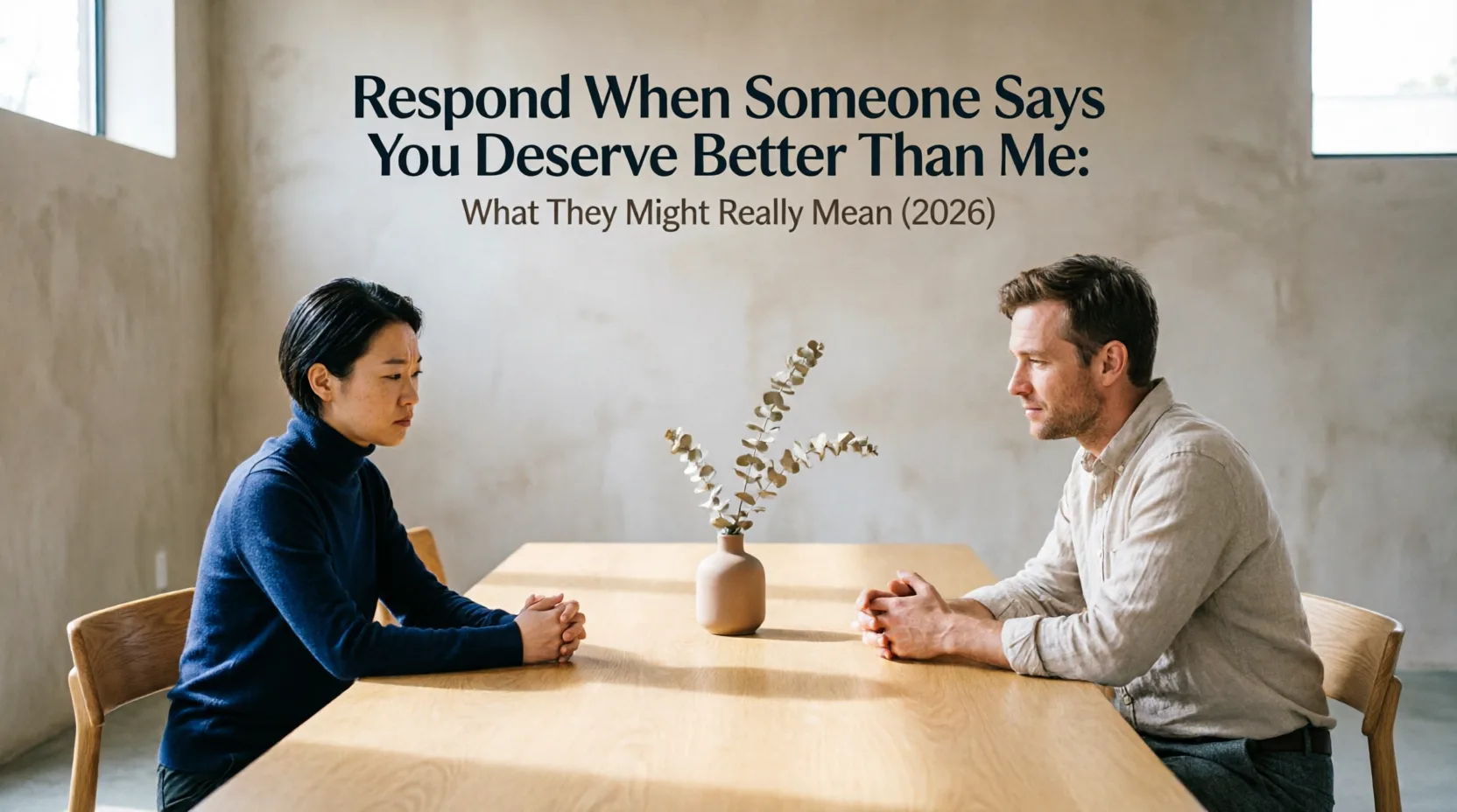 respond when someone says you deserve better than me