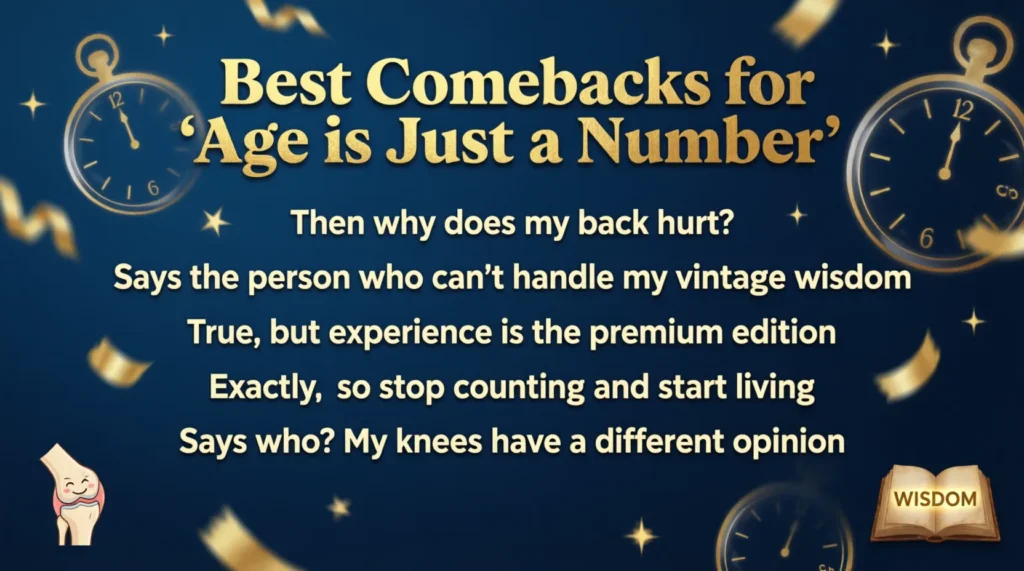best comebacks for age is just a number