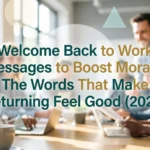 welcome back to work messages to boost morale
