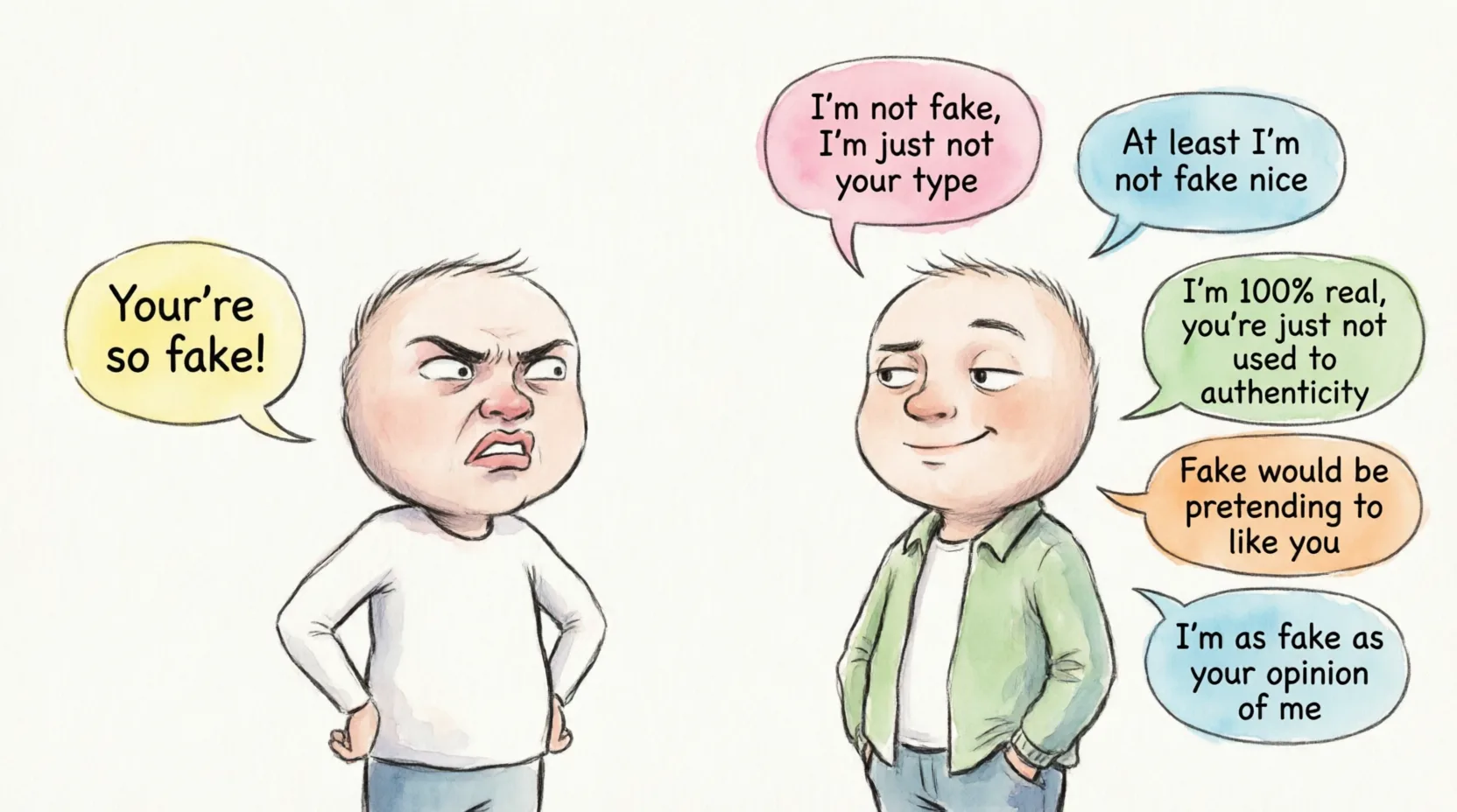 best comebacks when someone calls you fake