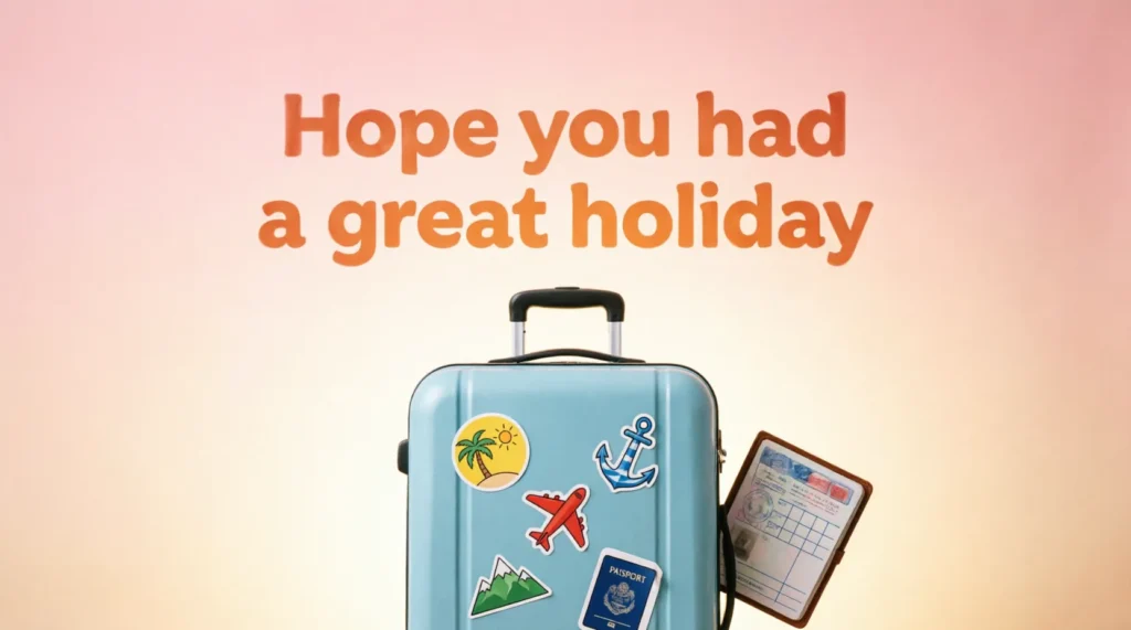 hope you had a great holiday replies