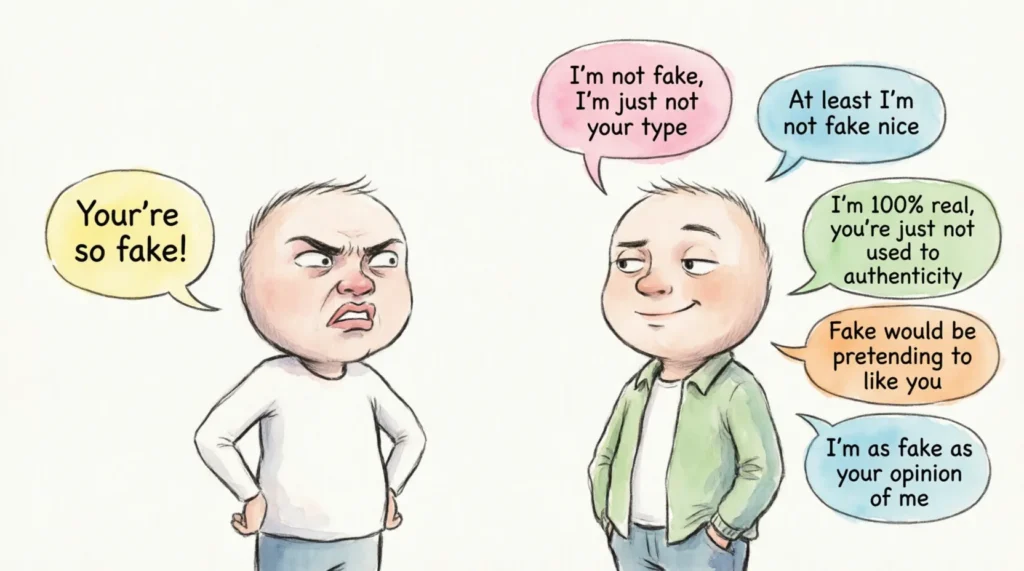 best comebacks when someone calls you fake
