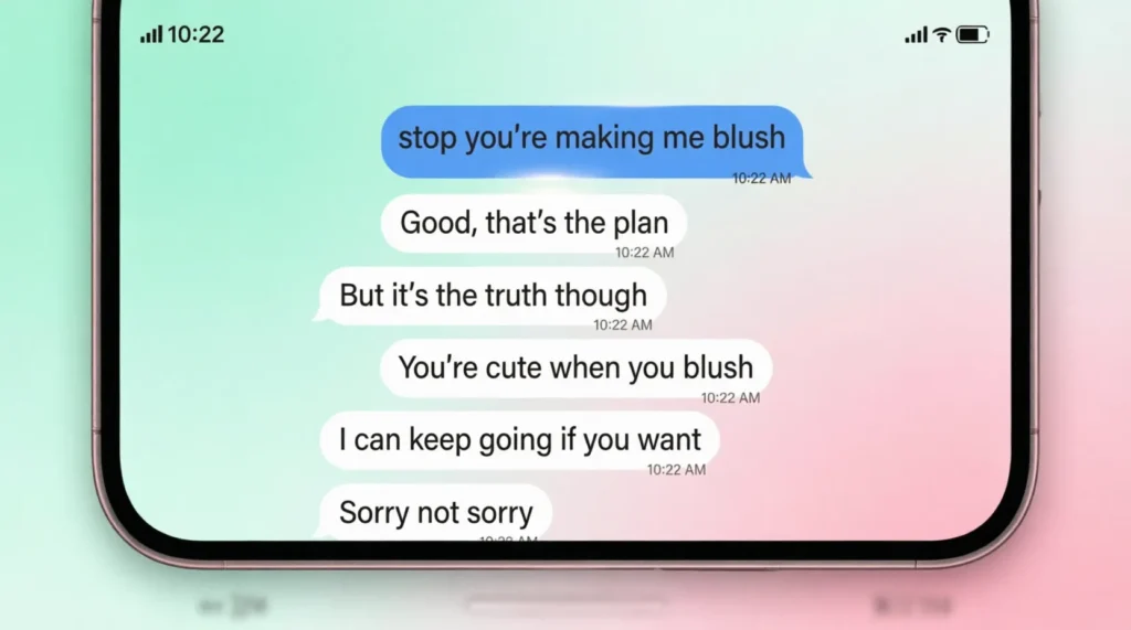 responding to stop youre making me blush