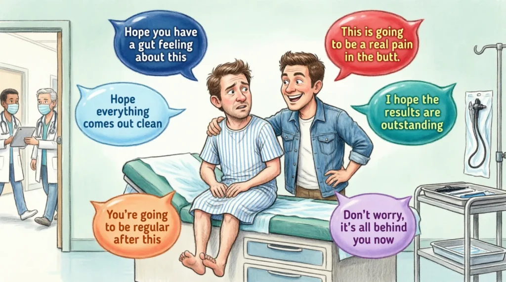 funny things to say to a friend getting a colonoscopy