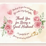 Discover meaningful thank you messages for being a great husband. Find the perfect emotional, casual, or flirty lines to make him feel valued. Discover exactly what to say.